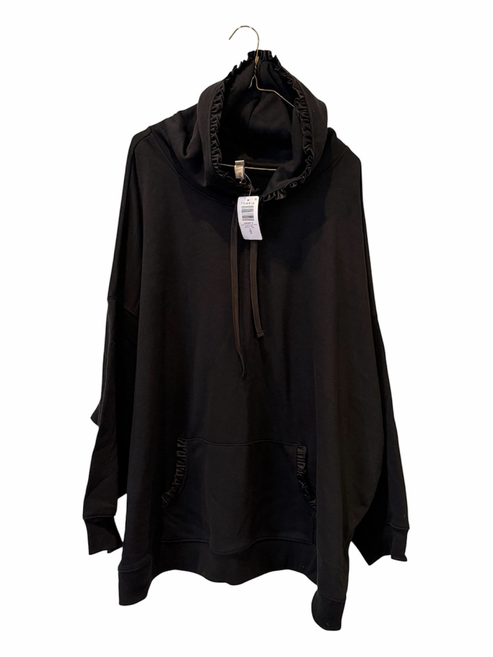 Torrid Black Oversized Drawstring Hoodie